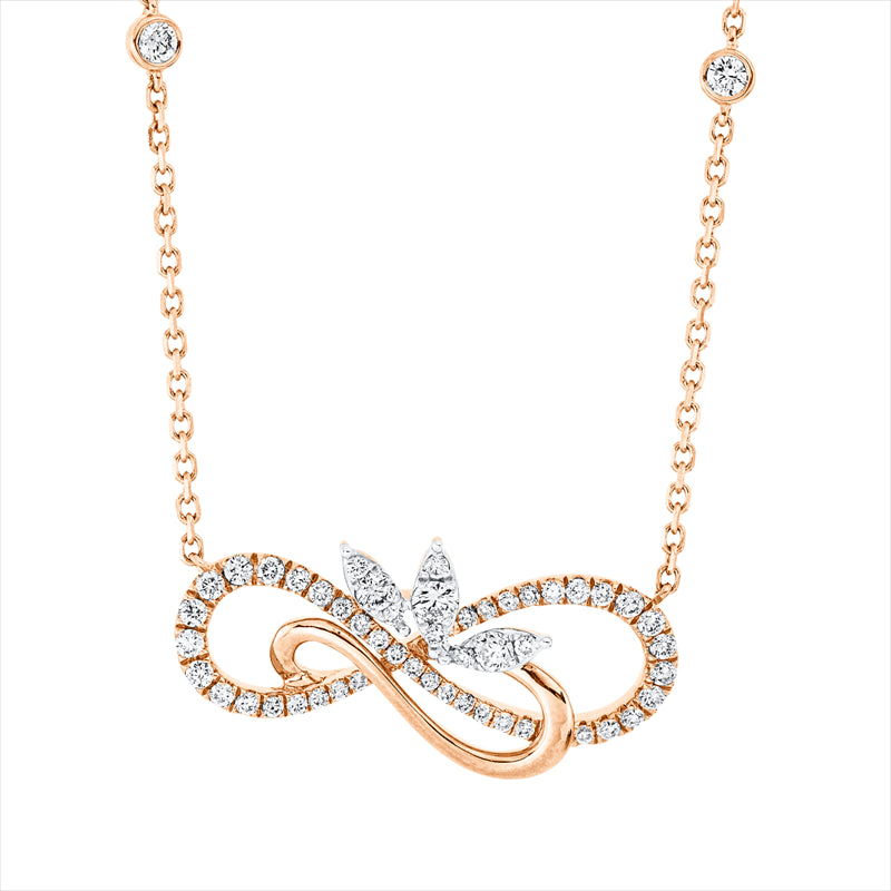 Collier 18 kt RG,22 Brill. 0,24 ct,26 Brill. 0,15 ct, TW-si, 1 Brill. 0,06 ct, TW-si, 6 Brill. 0,23 ct, TW-si