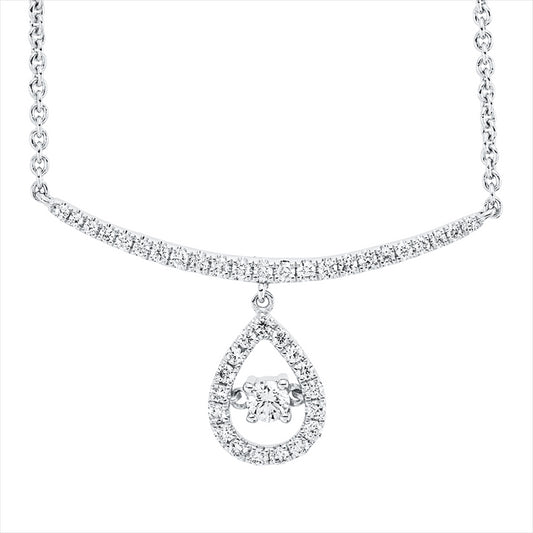 Collier 18 kt WG, 34 Brill. 0,21 ct, TW-si, 1 Brill. 0,08 ct, TW-si, 6 Brill. 0,05 ct, TW-si