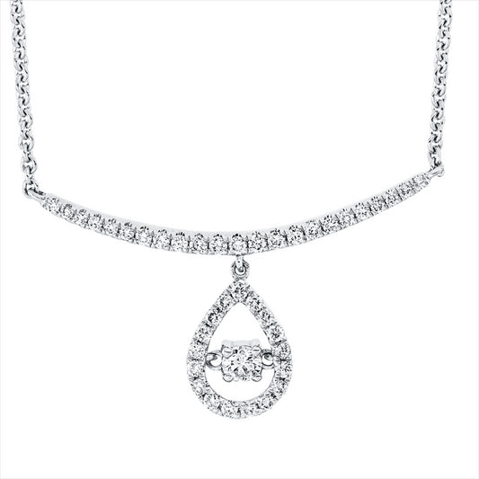 Collier 18 kt WG, mit ZÖ 40 & 43 cm, 34 Brill. 0,21 ct, TW-si, 1 Brill. 0,08 ct, TW-si, 6 Brill. 0,05 ct, TW-si