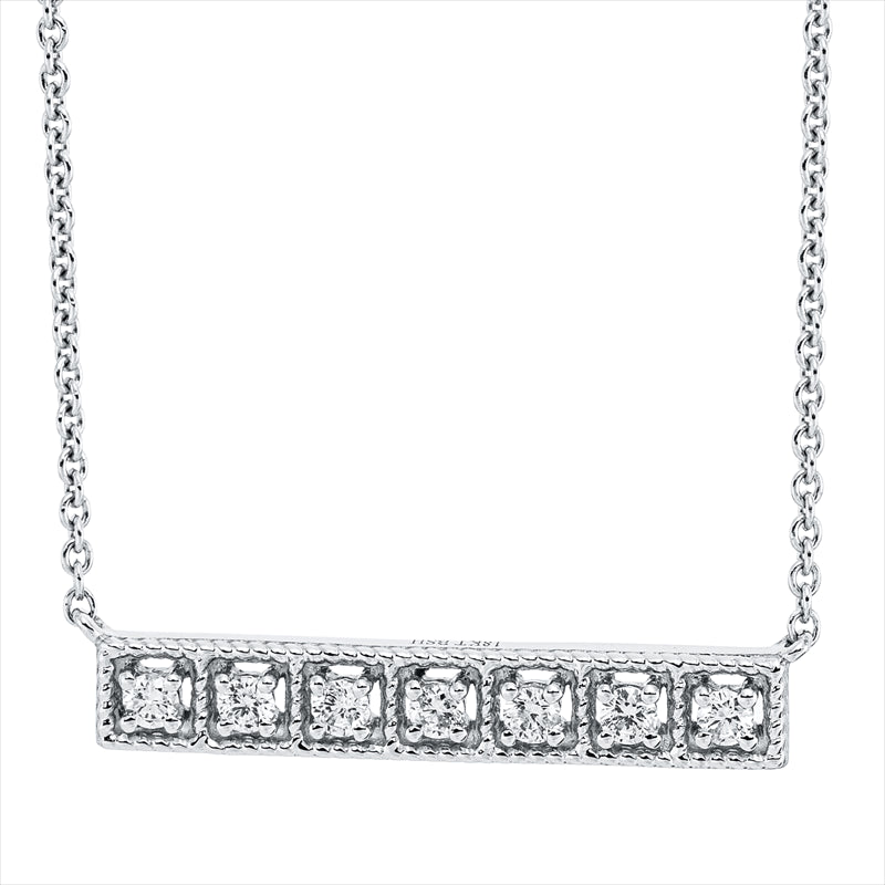 Collier 18 kt WG, mit ZÖ 40 & 43 cm, 7 Brill. 0,18 ct, TW-pi