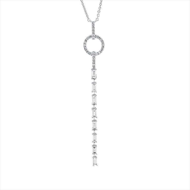 Collier 18 kt WG, mit ZÖ 40 & 43 cm, 8 Bag. 0,28 ct, F-vsi/si, 30 Dia. 0,08 ct, TW-si