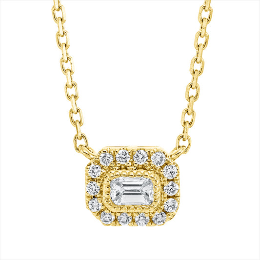 Collier 18 kt GG, mit ZÖ 40 cm + 43 cm, 1 Sm.schliff 0,13 ct, F-vsi/si, 14 Brill. 0,12 ct, TW-si