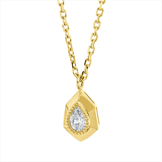 Collier 18 kt GG, mit ZÖ 40 cm + 43 cm, 1 Tropfen 0,14 ct, F-vsi/si