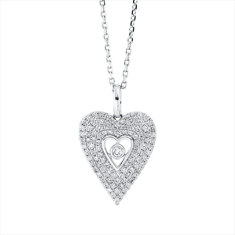 Collier 18 kt WG, mit ZÖ 40 cm + 43 cm, 1 Brill. 0,04 ct, TW-vsi/si, 101 Brill. 0,50 ct, F-vsi/si