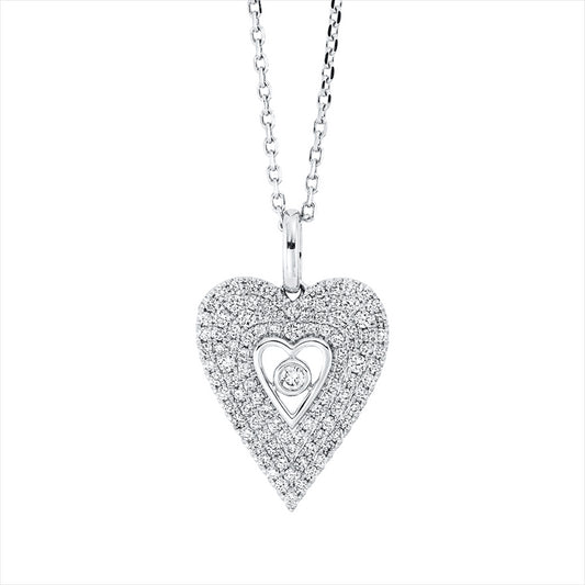 Collier 18 kt WG, mit ZÖ 40 cm + 43 cm, 1 Brill. 0,04 ct, TW-vsi/si, 101 Brill. 0,50 ct, F-vsi/si