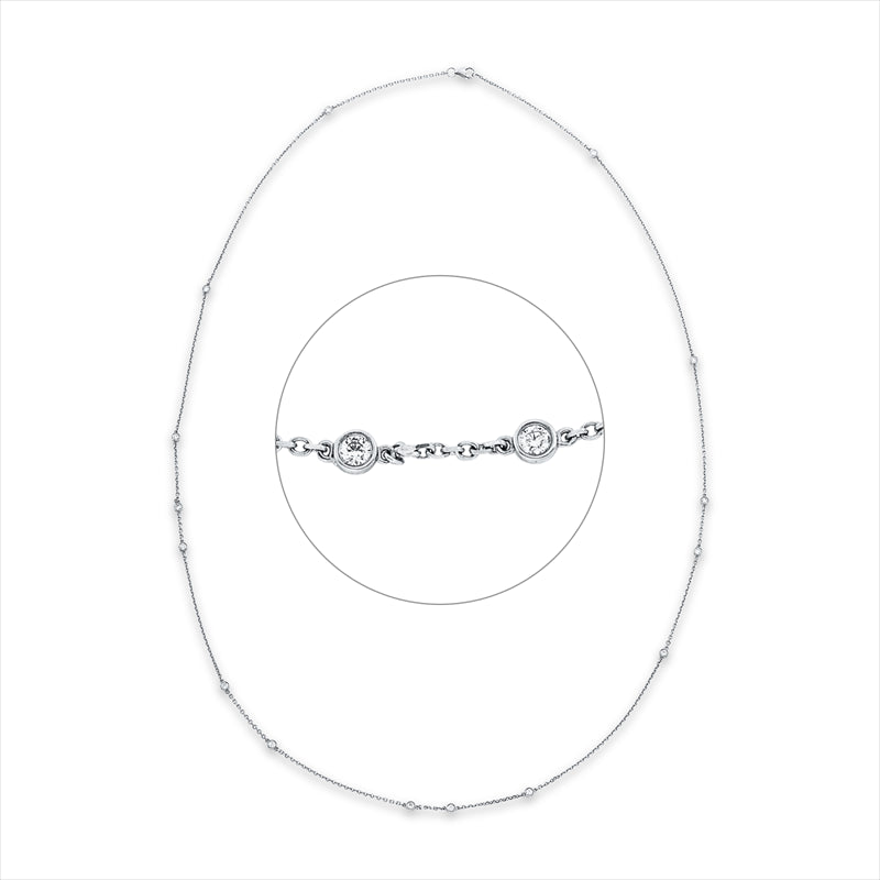 Collier 18 kt WG, 15 Brill. 0,66 ct, TW-si