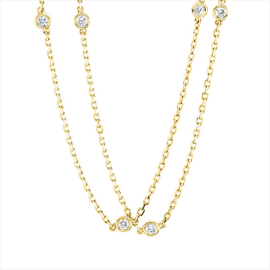 Collier 18 kt GG, 15 Brill. 0,66 ct, TW-si