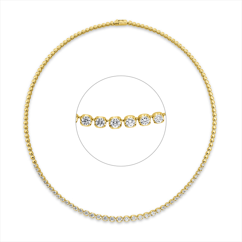 Collier 18 kt GG, 6 Brill. 0,49 ct, TW-si, 5 Brill. 0,56 ct, TW-si, 28 Brill. 0,98 ct, TW-si