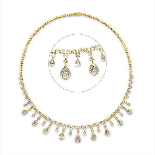 Collier 18 kt GG, 49 Brill. 0,84 ct, 74 Brill. 2,66 ct, 11 Brill. 0,66 ct, 128 Brill. 0,76 ct, TW-si