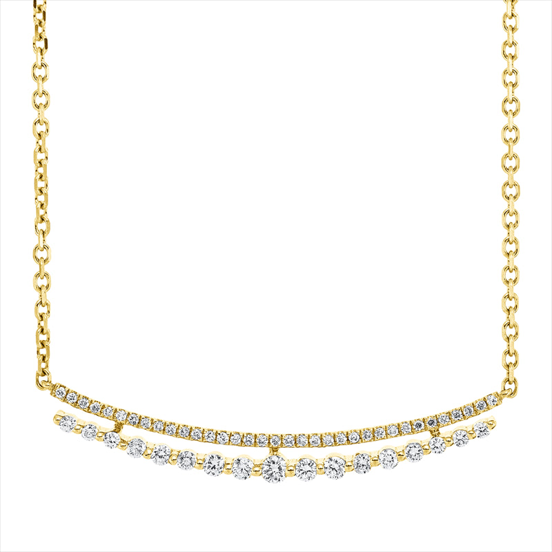 Collier 18 kt GG, 16 Brill. 0,23 ct, TW-si, 1 Brill. 0,04 ct, TW-si, 53 Brill. 0,23 ct, TW-si