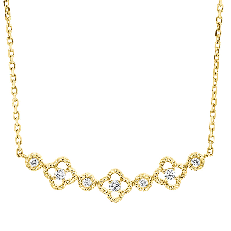 Collier 18 kt GG, mit ZÖ 40 cm + 43 cm, 3 Brill. 0,10 ct, F-vsi/si, 4 Brill. 0,06 ct, F-vsi/si