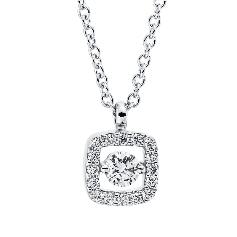 Collier 18 kt WG, 17 Brill. 0,10 ct, TW-si