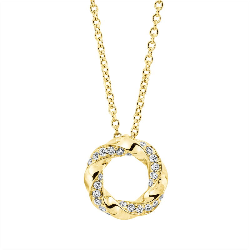 Collier 18 kt GG, 24 Brill. 0,06 ct, TW-si