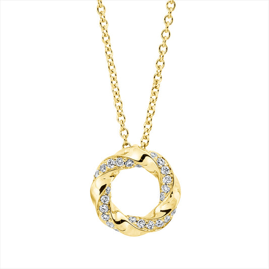 Collier 18 kt GG, 24 Brill. 0,06 ct, TW-si