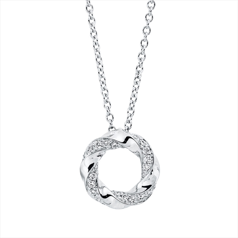 Collier 18 kt WG, 24 Brill. 0,06 ct, TW-si