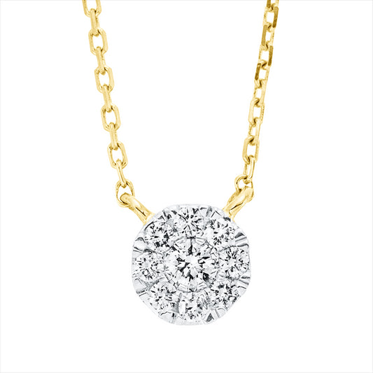 Collier 18 kt GG, mit ZÖ 40 cm + 42 cm, 1 Brill. 0,03 ct, TW-si, 8 Brill. 0,07 ct, TW-si