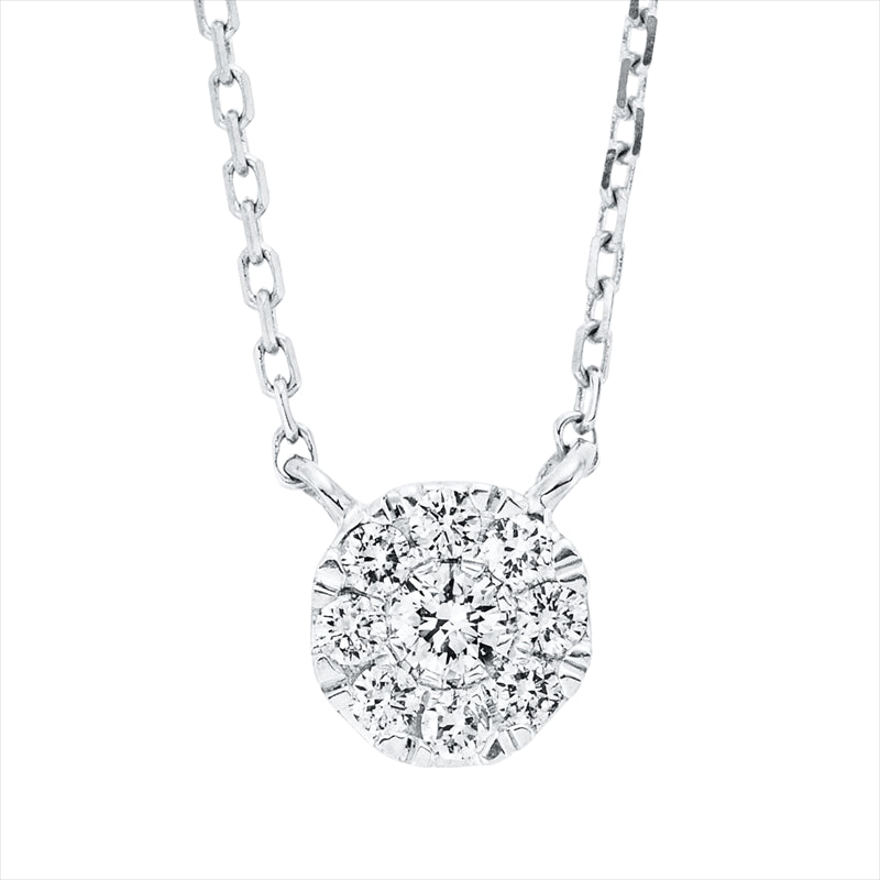 Collier 18 kt WG, mit ZÖ 40 cm + 42 cm, 1 Brill. 0,03 ct, TW-si, 8 Brill. 0,07 ct, TW-si