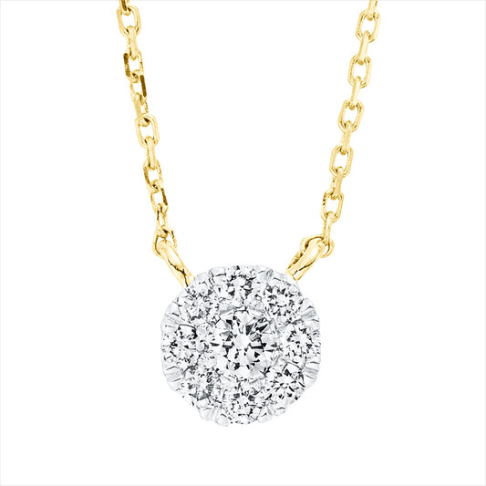 Collier 18 kt GG, mit ZÖ 40 cm + 42 cm, 1 Brill. 0,05 ct, TW-si, 8 Brill. 0,10 ct, TW-si