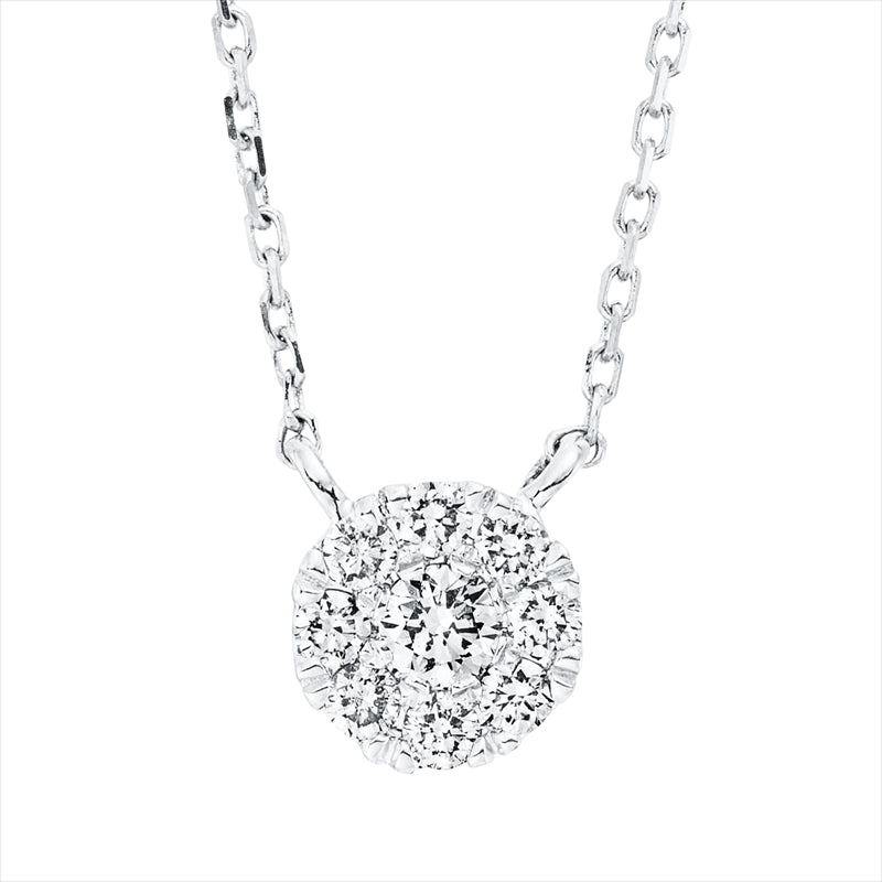 Collier 18 kt WG, 1 Brill. 0,05 ct, TW-si, 8 Brill. 0,10 ct, TW-si