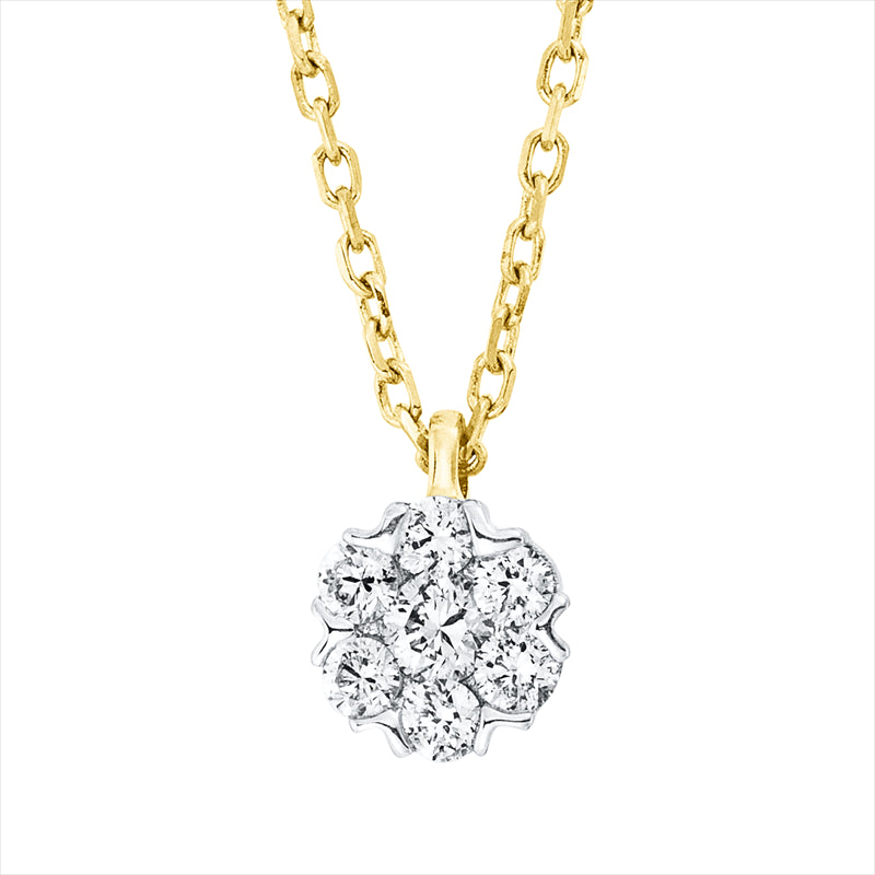 Collier 18 kt GG, mit ZÖ 40 cm + 42 cm, 1 Brill. 0,03 ct, TW-si, 6 Brill. 0,08 ct, TW-si