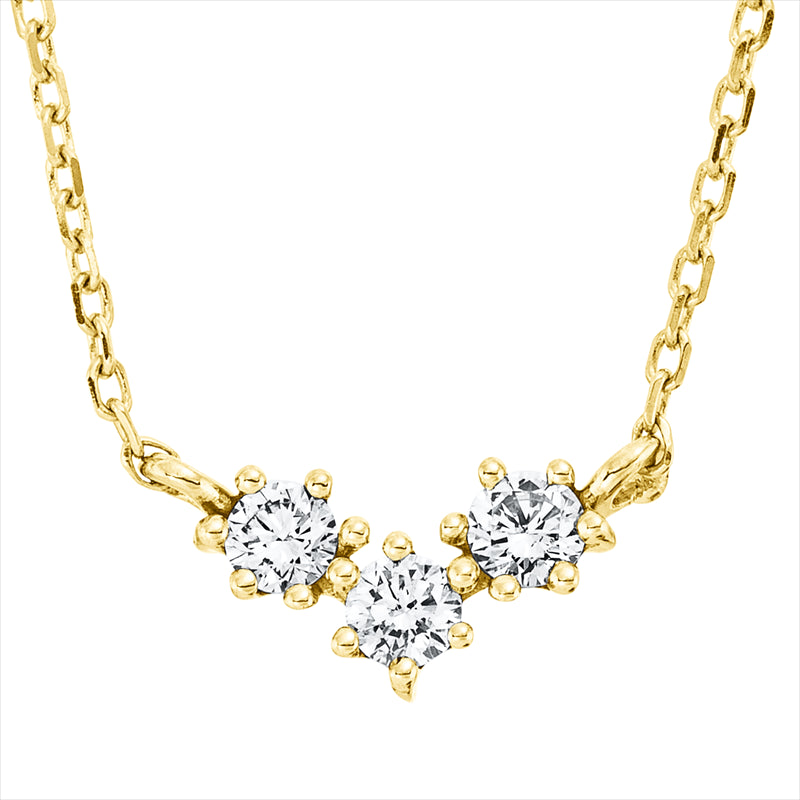 Collier 18 kt GG, mit ZÖ 40 cm + 42 cm, 3 Brill. 0,13 ct, TW-si