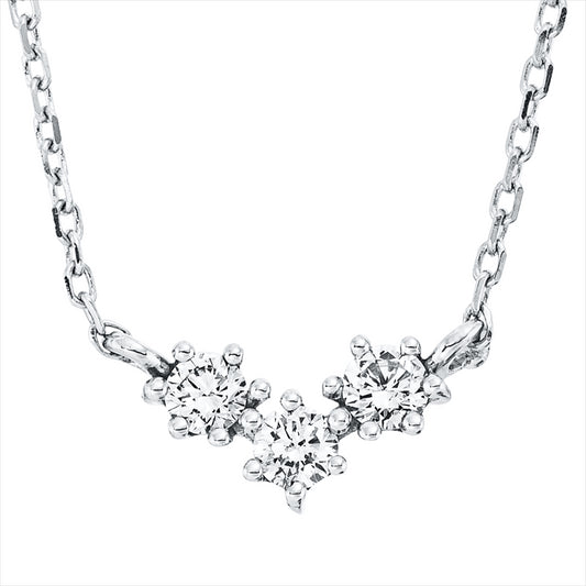 Collier 18 kt WG, mit ZÖ 40 cm + 42 cm, 3 Brill. 0,13 ct, TW-si