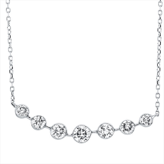 Collier 18 kt WG, mit ZÖ ,2 Brill. 0,27 ct, 2 Brill. 0,18 ct, 1 Brill. 0,19 ct, 2 Brill. 0,12 ct, TW-si