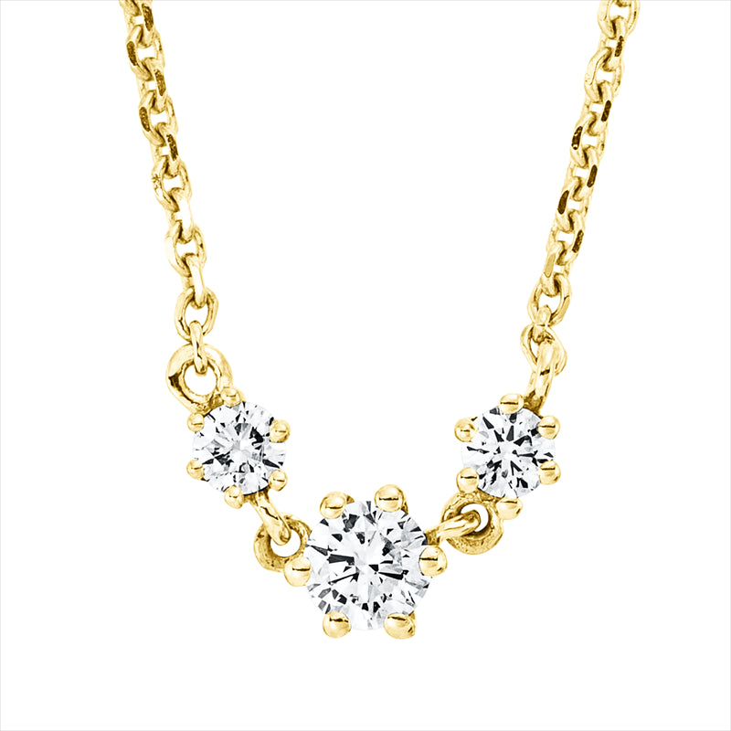 Collier 18 kt GG, mit ZÖ 40 cm + 42 cm, 3 Brill. 0,10 ct, TW-si