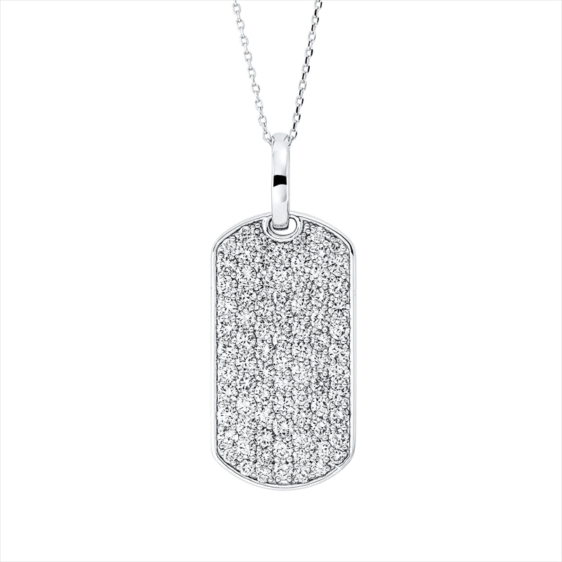 Collier 18 kt WG, mit ZÖ 40 cm + 42 cm, 81 Brill. 2,88 ct, TW-si