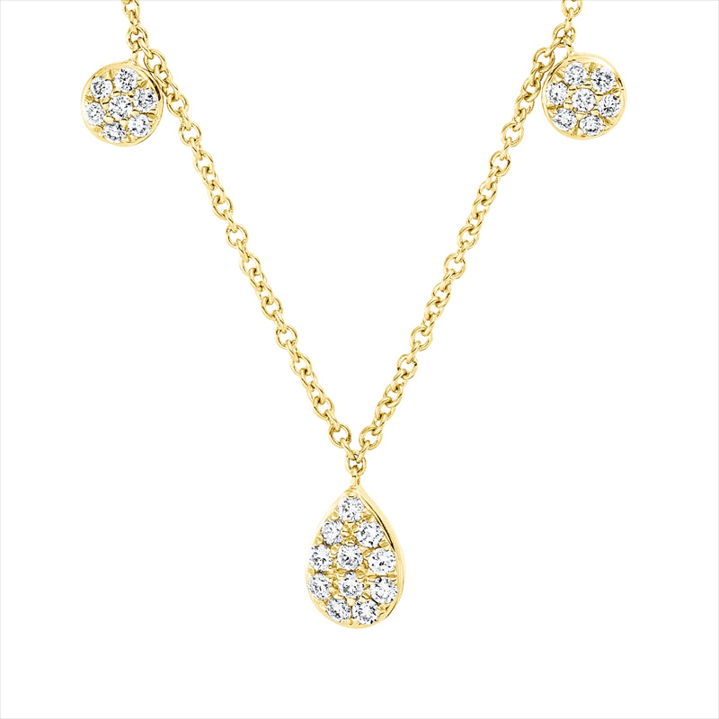 Collier 18 kt GG, mit ZÖ 42 cm, 11 Brill. 0,12 ct, TW-si, 28 Brill. 0,21 ct, TW-si