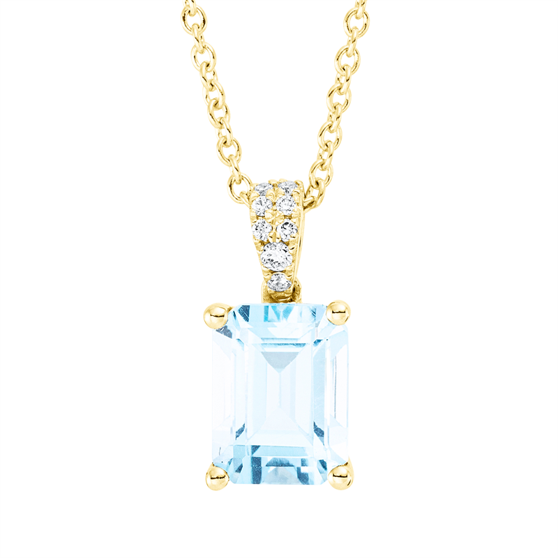 Collier 18 kt GG, mit ZÖ 42 cm, 8 Brill. 0,04 ct, TW-si, 1 Topas 2,20 ct sky blue