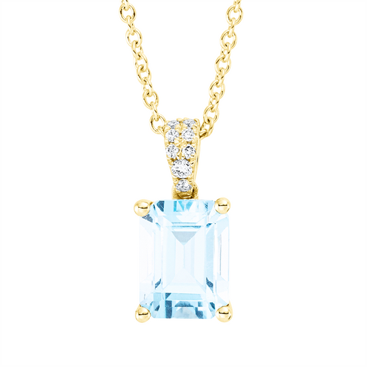 Collier 18 kt GG, mit ZÖ 42 cm, 8 Brill. 0,04 ct, TW-si, 1 Topas 2,20 ct sky blue