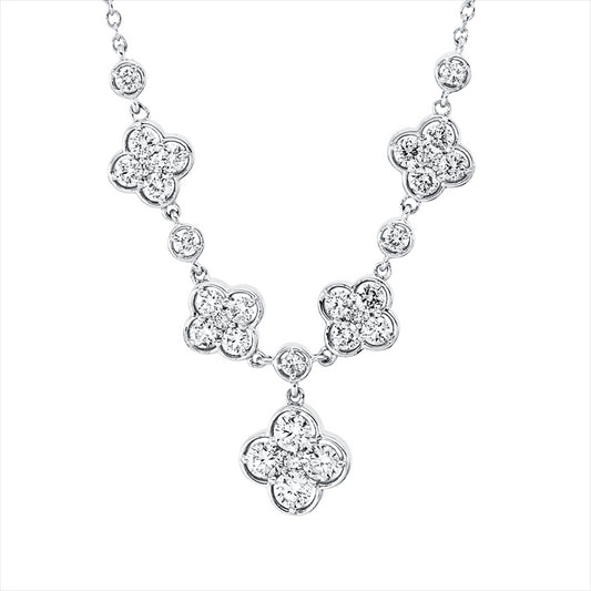 Collier 18 kt WG, 6 Brill. 0,09 ct, TW-si, 16 Brill. 0,54 ct, TW-si, 4 Brill. 0,32 ct, TW-si, 4 Brill. 0,03 ct, TW-si