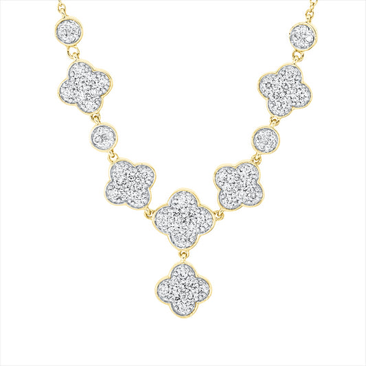 Collier 18 kt GG, Fassung rhodiniert, 48 Brill. 0,61 ct, TW-si, 26 Brill. 0,13 ct, TW-si