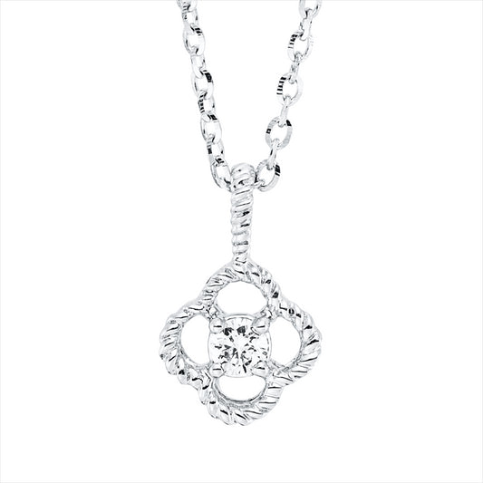 Collier 18 kt WG, mit ZÖ 42 cm, 1 Brill. 0,04 ct, TW-si