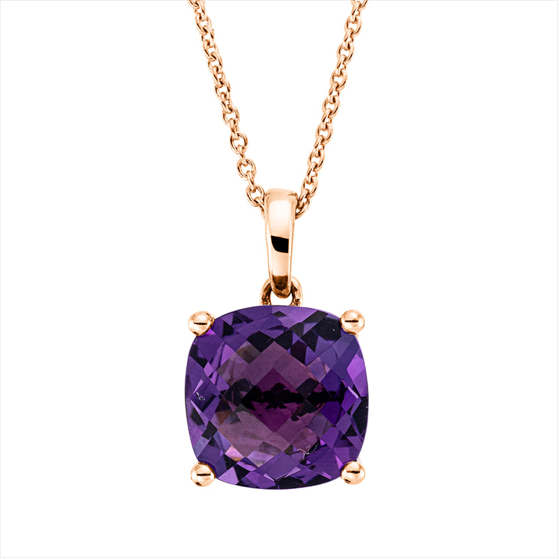 Collier 18 kt RG, mit Öse, 1 Amethyst 3,19 ct lila