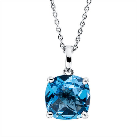 Collier 18 kt WG, mit Öse, 1 Topas 4,26 ct blau