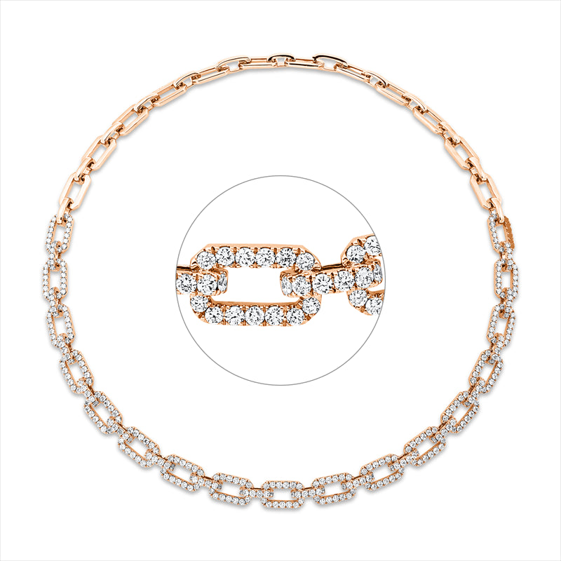 Collier 18 kt RG, 335 Brill. 8,20 ct, TW-vsi