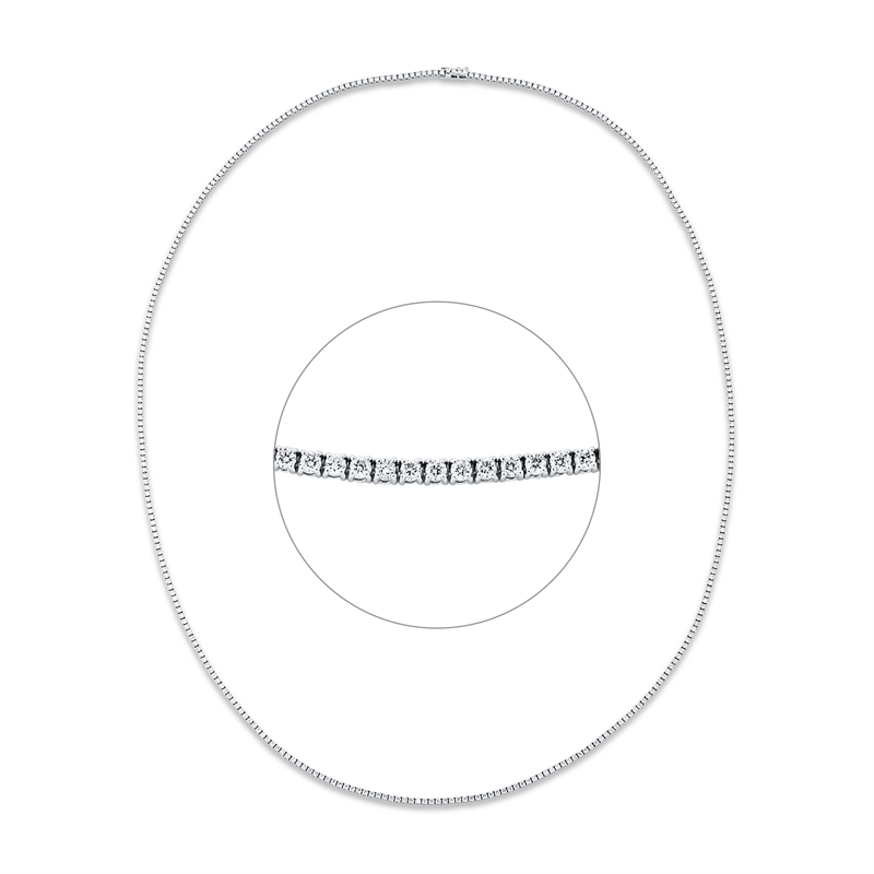 Collier 18 kt WG, 348 Brill. 10,40 ct, TW-vsi