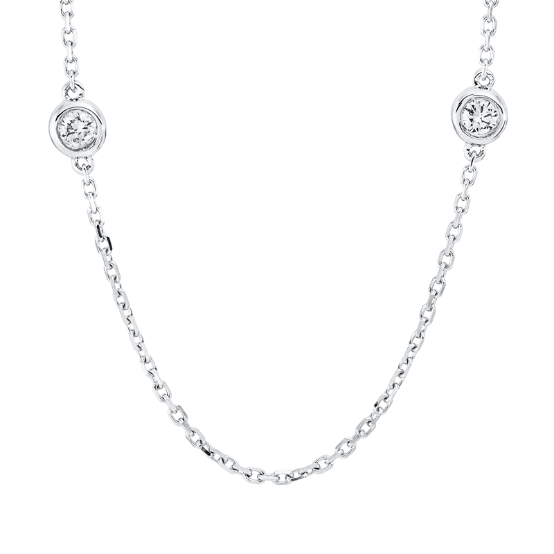 Collier 18 kt WG, 12 Brill. 0,57 ct, TW-si
