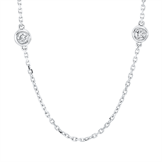 Collier 18 kt WG, 12 Brill. 0,57 ct, TW-si