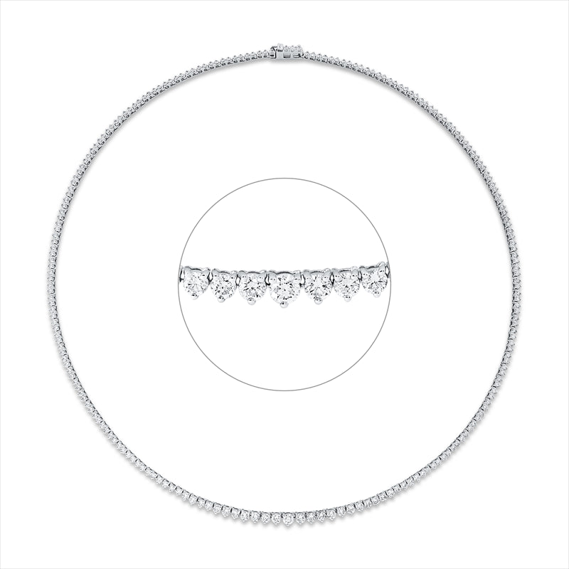 Collier 18 kt WG, 3 Brill. 0,28 ct, TW-si, 214 Brill. 3,94 ct, TW-si