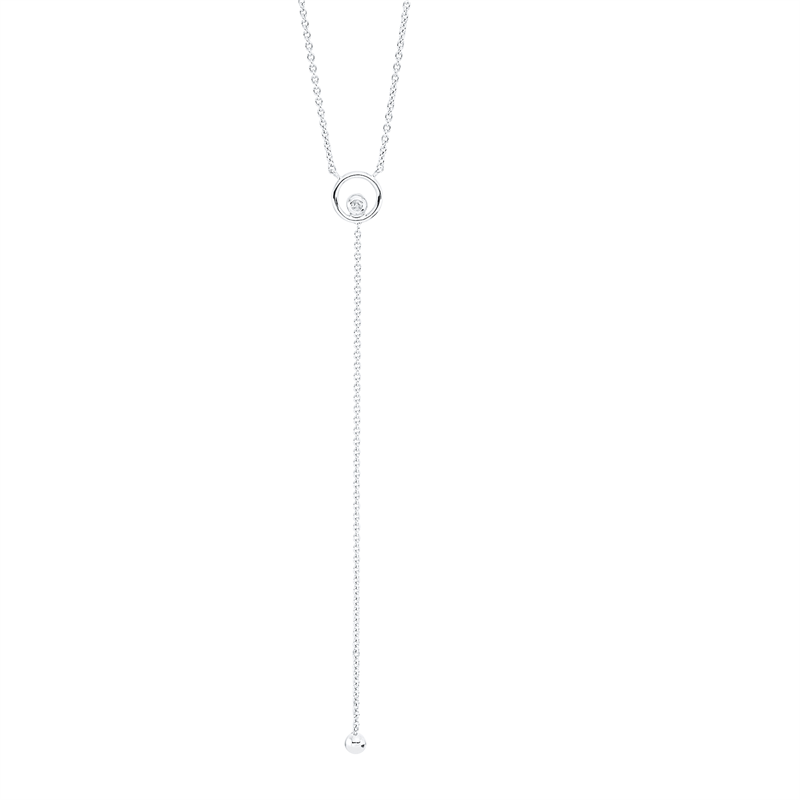 Collier 18 kt WG, 1 Brill. 0,01 ct, TW-pi