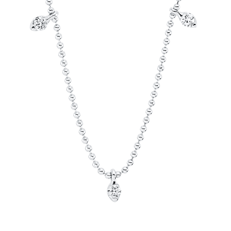 Collier 18 kt WG, 5 Brill. 0,16 ct, TW-si