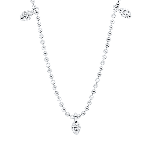 Collier 18 kt WG, 5 Brill. 0,16 ct, TW-si