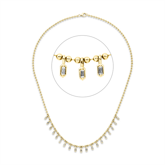 Collier 14 kt GG, 19 Bag. 0,59 ct, TW-si