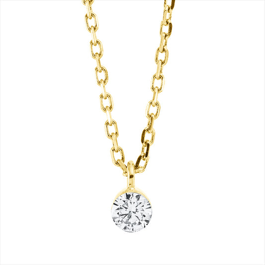 Collier 18 kt GG, 1 Brill. 0,10 ct, TW-si