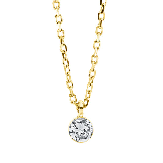 Collier 18 kt GG, 1 Brill. 0,15 ct, TW-si