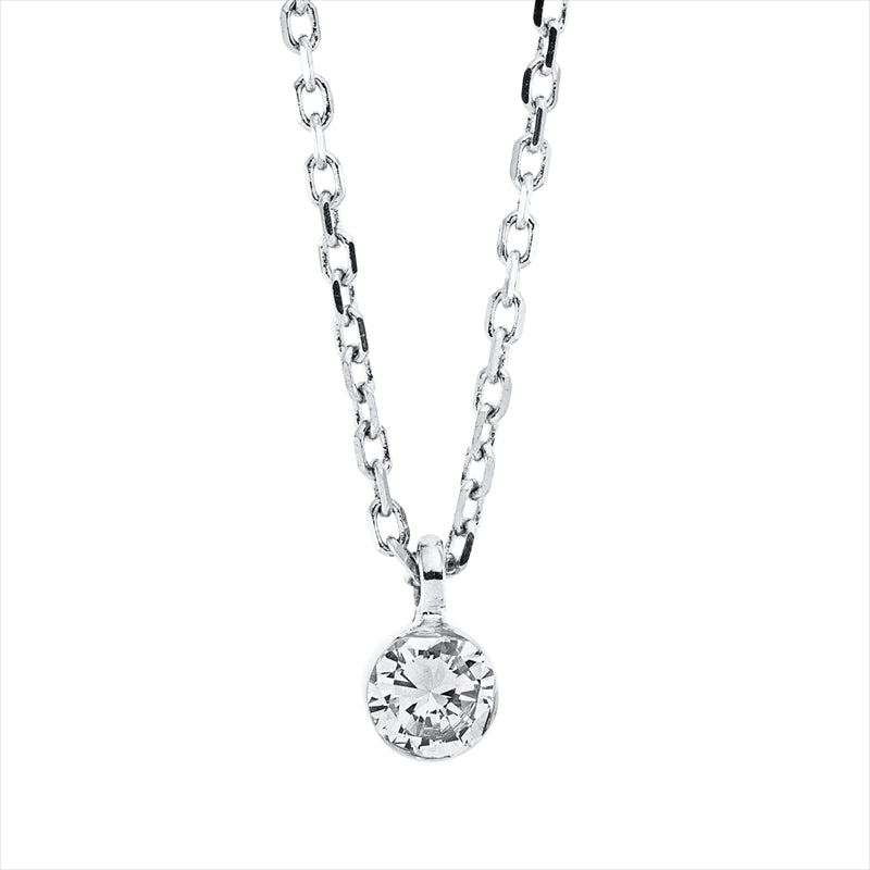 Collier 18 kt WG, 1 Brill. 0,15 ct, TW-si