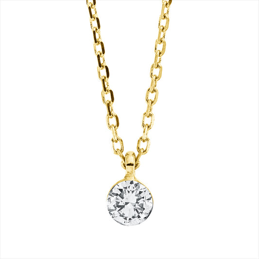 Collier 18 kt GG, 1 Brill. 0,20 ct, TW-si